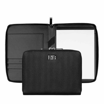 HUGO BOSS A5 Konferenzmappe Herringbone Black