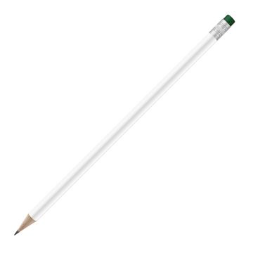 Bleistift rund weiß mit Radierer, FSC neon_green
