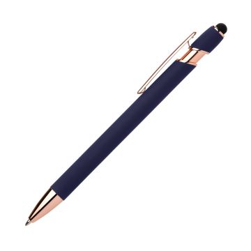 Alpha Soft Touch Gelschreiber Rosegold mit Stylus und Gravur silber