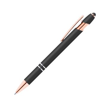 Alpha Soft Touch Kugelschreiber Rosegold mit farbigem Stylus