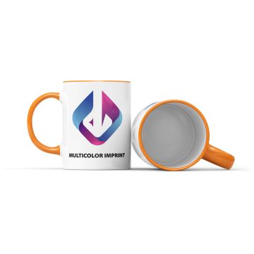 Tasse Fenja mit farbigem Rand und Henkel 330 ml
