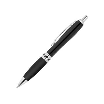 Curvo Metallkugelschreiber Jewel chrome mit Softgripgriffzone schwarz
