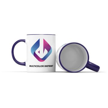 Tasse Fenja mit farbigem Rand und Henkel 330 ml