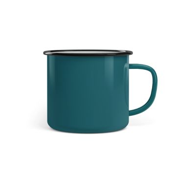 Emaille Tasse Promo 8 cm Aquamarine türkis