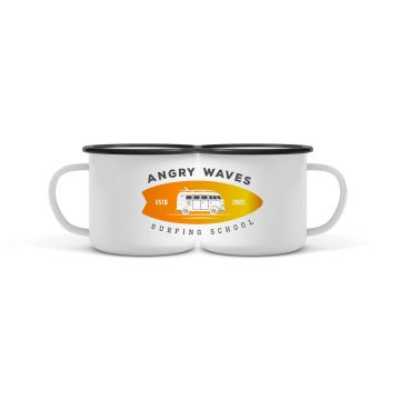 Emaille Tasse Herbert 8 cm beidseitig Rundumdruck