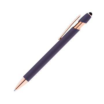 Alpha Soft Touch Kugelschreiber Rosegold mit Stylus lila