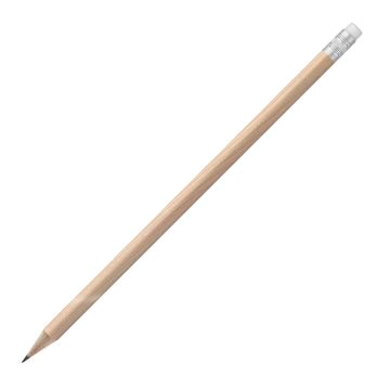 Bleistift rund natur mit Radierer, FSC white