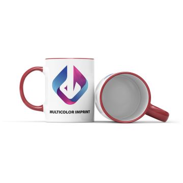 Tasse Fenja mit farbigem Rand und Henkel 330 ml