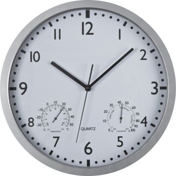 Wanduhr mit Hygro - und Thermometer