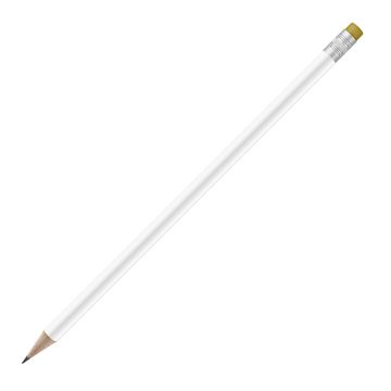 Bleistift rund weiß mit Radierer, FSC beige_