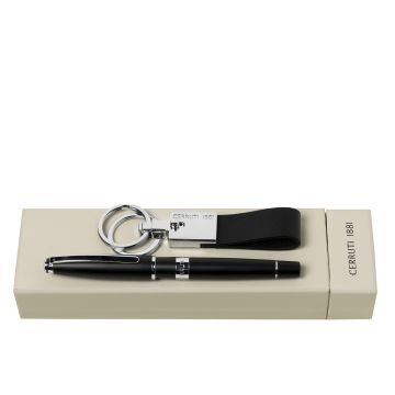 Cerruti 1881 Set CERRUTI 1881 Black (tintenroller & schlüsselring)