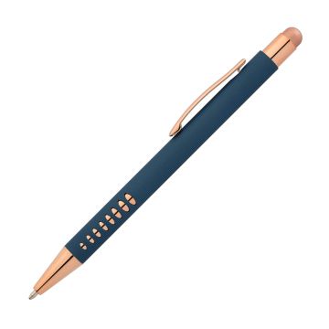 Bokaj Metallkugelschreiber roségold mit Stylus dark_blue