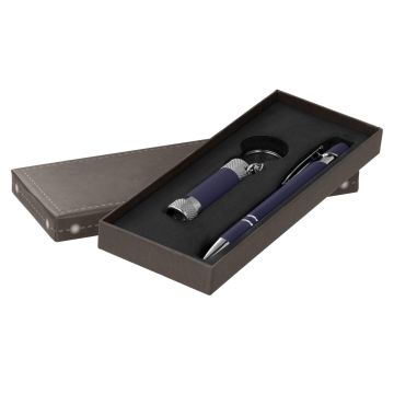 Alpha Kugelschreiber mit Davis LED-Taschenlampe Geschenkset blue