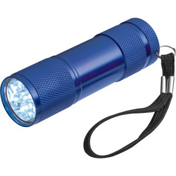 Taschenlampe aus Aluminium mit 9 LEDs, inkl. Batterien in einer Box