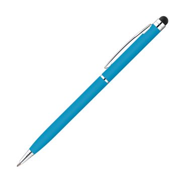 Bassey schlanker Soft-Touch Drehkugelschreiber mit Touchpen