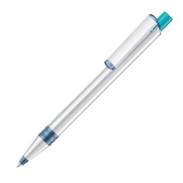 RECYCLED PET PEN ALUMA transparent, petrol