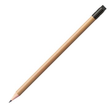Staedtler Bleistift natur, rund mit schwarzer Zwinge und schwarzem Radiertip