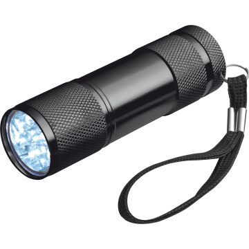 Taschenlampe aus Aluminium mit 9 LEDs, inkl. Batterien in einer Box