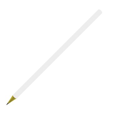 Designbleistift rund bunt durchgefärbt, weiß matt gold