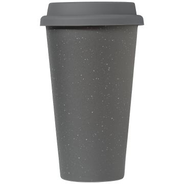 Reactum Doppelwandiger Keramikbecher mit Silikondeckel, 265 ml 