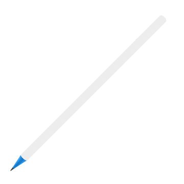Designbleistift rund bunt durchgefärbt, weiß matt light_blue
