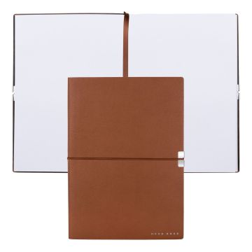 HUGO BOSS Notizblock A5 Elegance Storyline Camel Plain