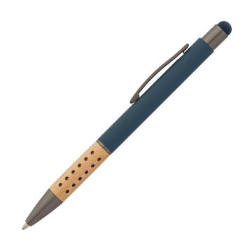 Bokaj Bamboo Griff Metallkugelschreiber mit Stylus dark_blue