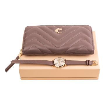 Cacharel Set Odeon Taupe (brieftasche & armbanduhr)