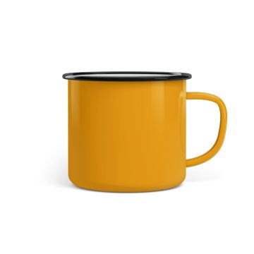 Emaille Tasse Promo 8 cm Sunny Side gelb