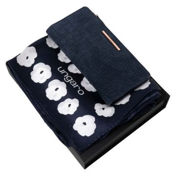 Ungaro Set Giada Navy (brieftasche & halstuch seide)