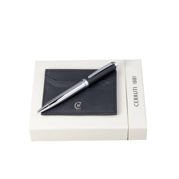 Cerruti 1881 Set Hamilton Black (kugelschreiber & visitenkartenetui)