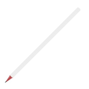 Designbleistift rund bunt durchgefärbt, weiß matt light_red
