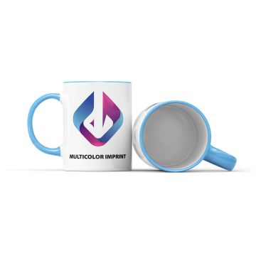Tasse Fenja mit farbigem Rand und Henkel 330 ml