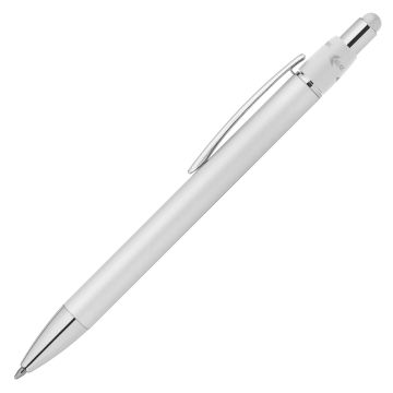 Alina Soft Touch Metallkugelschreiber mit Spinner und Stylus weiß