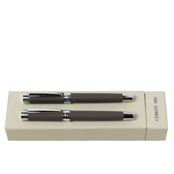 Cerruti 1881 Set Zoom Soft Taupe (tintenroller & füllfederhalter)