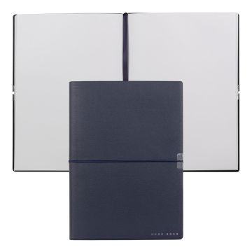 HUGO BOSS Notizblock A5 Elegance Storyline Navy Plain