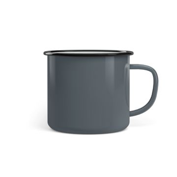 Emaille Tasse Promo 8 cm Concrete grau