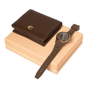 Cacharel Set Albane Marron (brieftasche & armbanduhr)