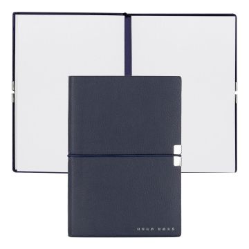 HUGO BOSS Notizblock A6 Elegance Storyline Navy Plain