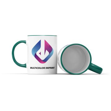 Tasse Fenja mit farbigem Rand und Henkel 330 ml