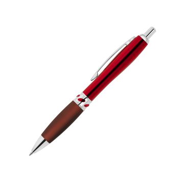 Curvo Metallkugelschreiber Jewel chrome mit Softgripgriffzone rot