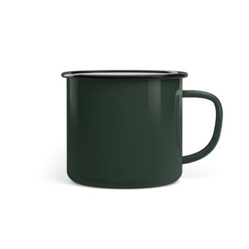 Emaille Tasse Promo 8 cm Green Heart grün