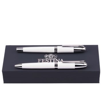 FESTINA Set Classicals Chrome White (kugelschreiber & füllfederhalter)