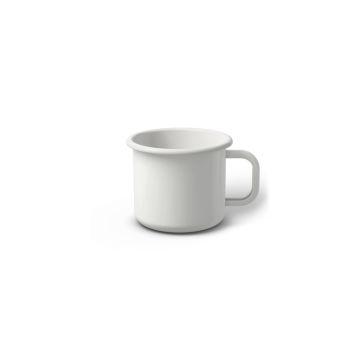 Emaille Tasse 5 cm weiß, weißer Rand, Innenfarbe weiß, (Espressotasse)