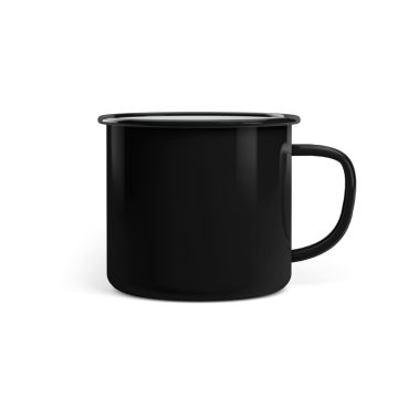 Emaille Tasse Promo 8 cm Black Magic schwarz