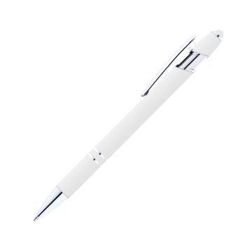 Alpha Rainbow Soft Touch Kugelschreiber mit farbigem Stylus weiß