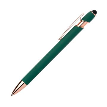 Alpha Soft Touch Gelschreiber Rosegold mit Stylus und Gravur silber