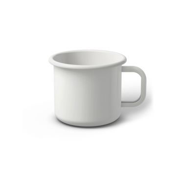 Emaille Tasse 7 cm weiß, weißer Rand, Innenfarbe weiß, (Cappuccinotasse)
