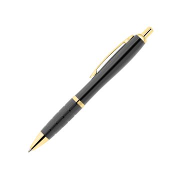 Curvo Metallkugelschreiber gold mit Softgripgriffzone anthrazit