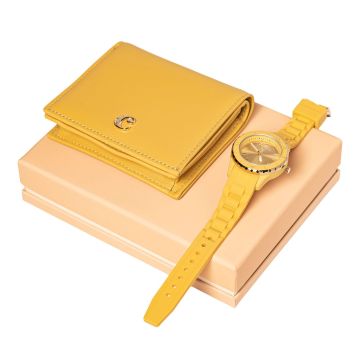 Cacharel Set Albane Yellow (brieftasche & armbanduhr)